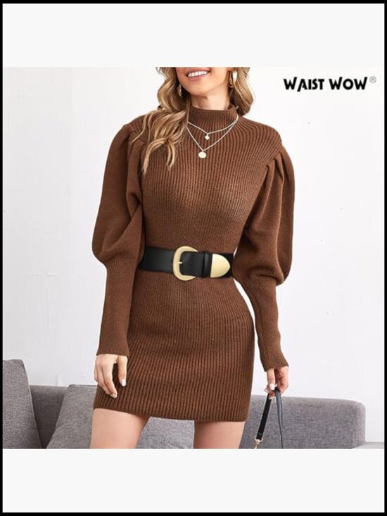 Wide Elastic Belt with Gold Buckle for Dresses and Skirts main image 7
